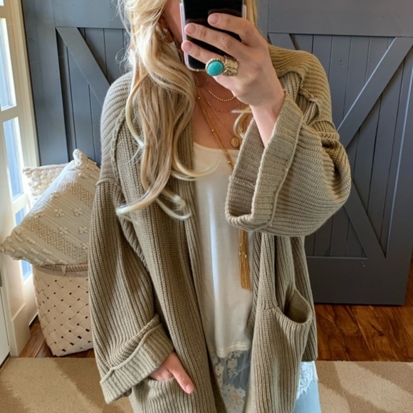 Shop Fig Sweaters - Cozy Oversized Boho Cardigan Pocketed Sweater Coat